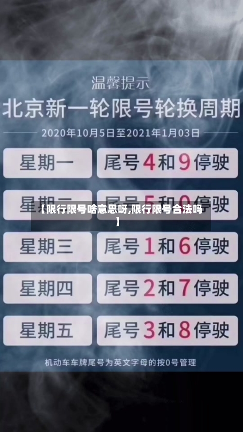 【限行限号啥意思呀,限行限号合法吗】-第3张图片