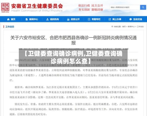 【卫健委查询确诊病例,卫健委查询确诊病例怎么查】-第2张图片