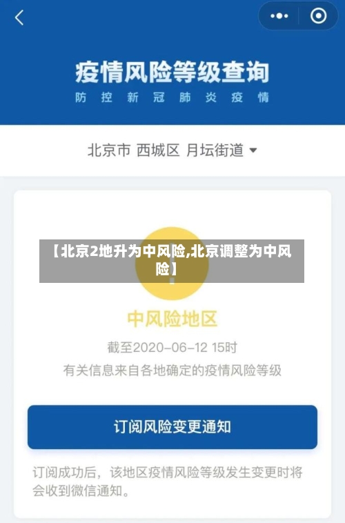 【北京2地升为中风险,北京调整为中风险】