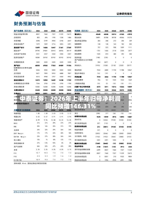 中泰证券:2026年上半年归母净利润同比预增146.31%-第2张图片