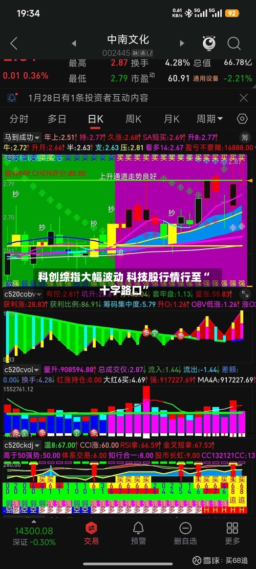 科创综指大幅波动 科技股行情行至“十字路口”