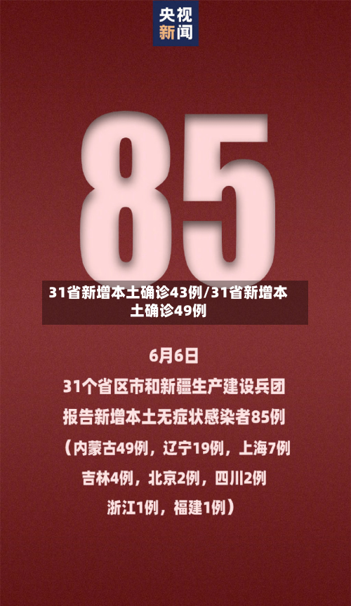 31省新增本土确诊43例/31省新增本土确诊49例
