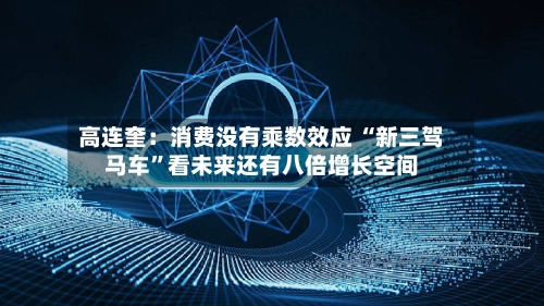 高连奎：消费没有乘数效应 “新三驾马车	”看未来还有八倍增长空间-第2张图片