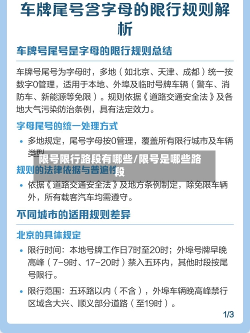限号限行路段有哪些/限号是哪些路段-第2张图片