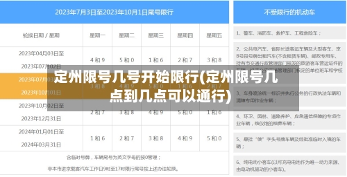 定州限号几号开始限行(定州限号几点到几点可以通行)