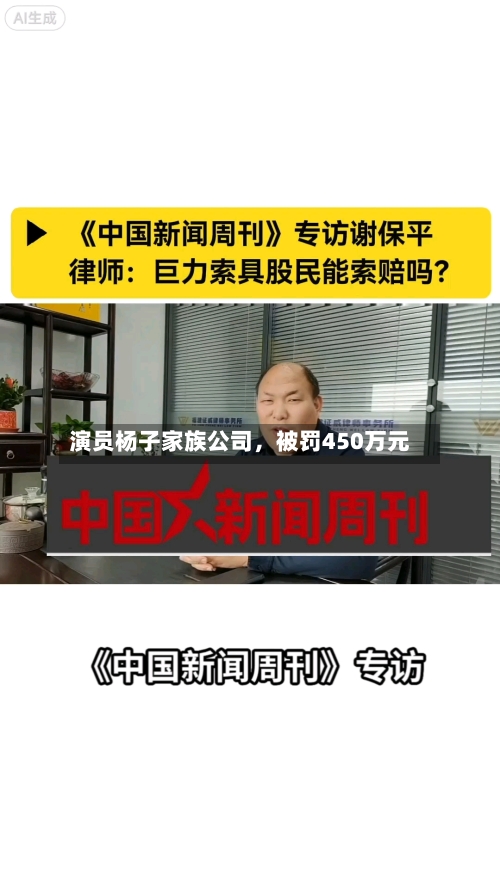 演员杨子家族公司，被罚450万元-第2张图片