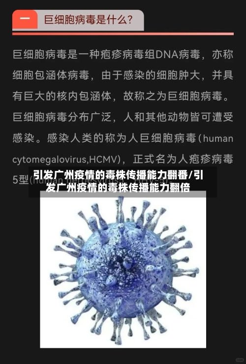 引发广州疫情的毒株传播能力翻番/引发广州疫情的毒株传播能力翻倍