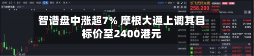 智谱盘中涨超7% 摩根大通上调其目标价至2400港元-第2张图片
