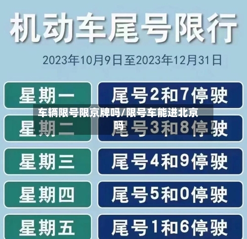 车辆限号限京牌吗/限号车能进北京吗-第2张图片