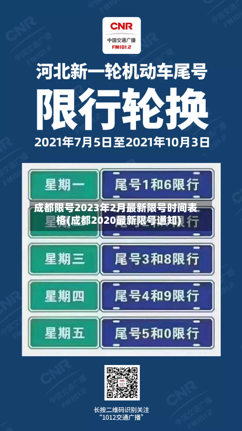 成都限号2023年2月最新限号时间表格(成都2020最新限号通知)-第2张图片