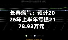 长春燃气：预计2026年上半年亏损2178.93万元-第2张图片