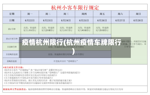 疫情杭州限行(杭州疫情车牌限行)