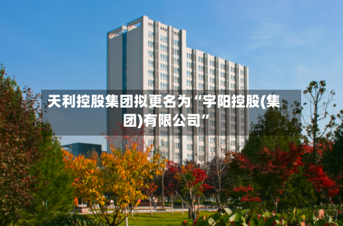 天利控股集团拟更名为“宇阳控股(集团)有限公司”-第1张图片