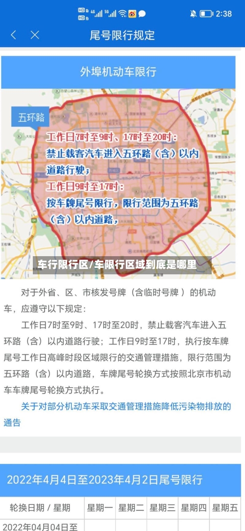 车行限行区/车限行区域到底是哪里-第2张图片