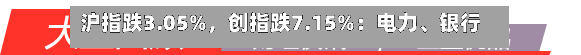 沪指跌3.05%，创指跌7.15%：电力、银行板块逆势走强-第2张图片