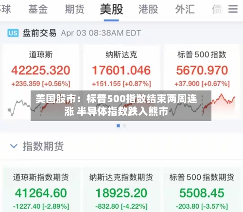美国股市:标普500指数结束两周连涨 半导体指数跌入熊市