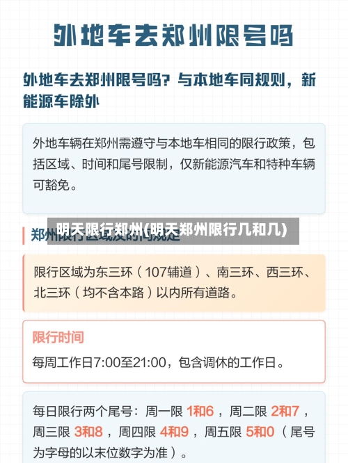 明天限行郑州(明天郑州限行几和几)