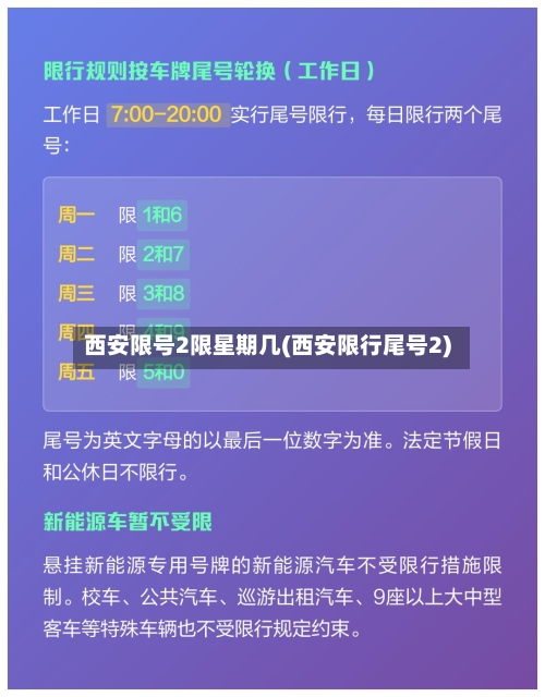 西安限号2限星期几(西安限行尾号2)-第3张图片