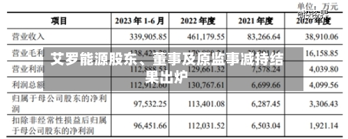艾罗能源股东、董事及原监事减持结果出炉-第2张图片