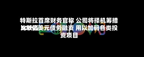 特斯拉首席财务官称 公司将择机筹措比较高300亿美元债务融资 用以加码各类投资项目-第2张图片