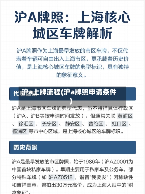 沪a上牌流程(沪a牌照申请条件)