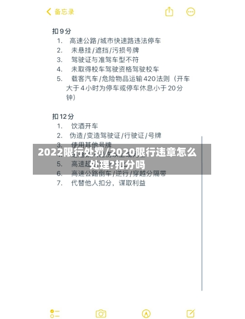 2022限行处罚/2020限行违章怎么处理?扣分吗