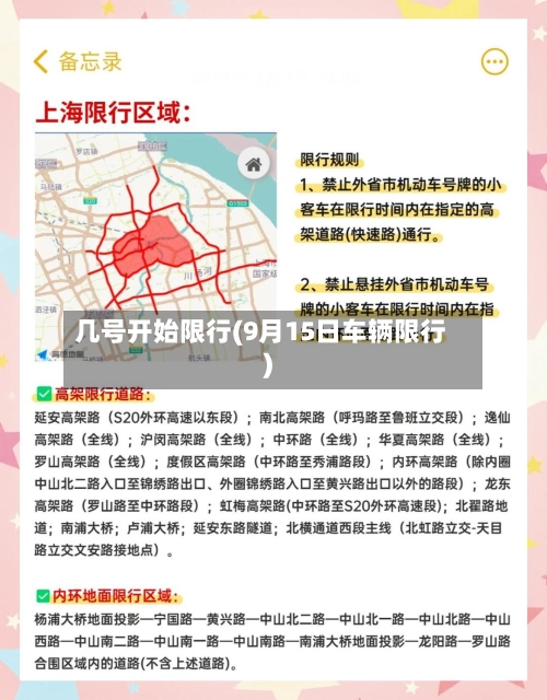 几号开始限行(9月15日车辆限行)-第2张图片