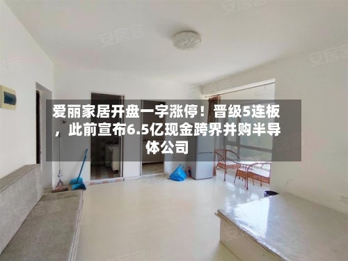 爱丽家居开盘一字涨停！晋级5连板	，此前宣布6.5亿现金跨界并购半导体公司-第2张图片