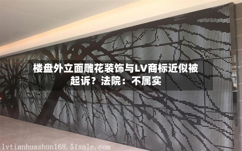楼盘外立面雕花装饰与LV商标近似被起诉？法院：不属实-第3张图片