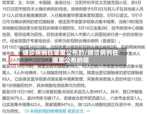 确诊病例在哪里公布的/确诊病例在哪里公布的呢-第2张图片