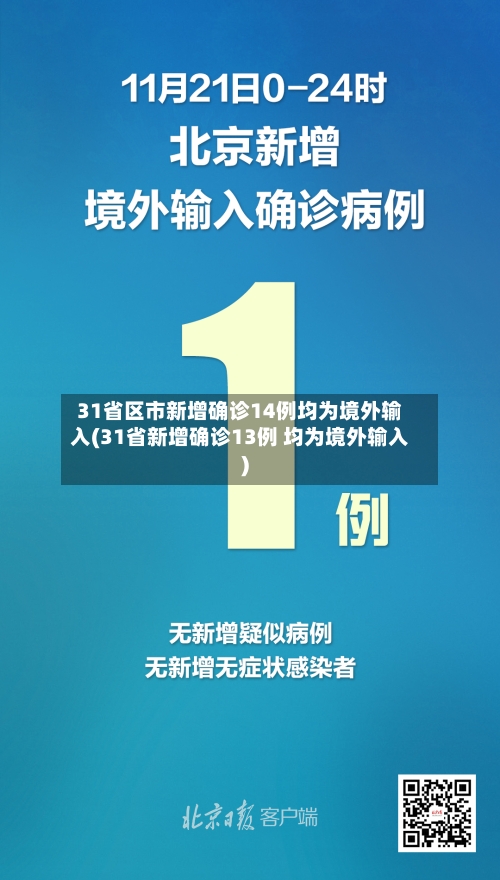 31省区市新增确诊14例均为境外输入(31省新增确诊13例 均为境外输入)