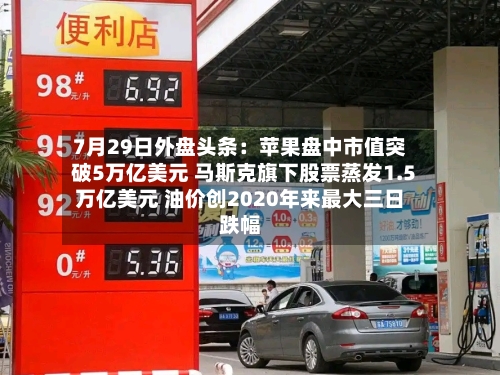 7月29日外盘头条：苹果盘中市值突破5万亿美元 马斯克旗下股票蒸发1.5万亿美元 油价创2020年来最大三日跌幅-第2张图片