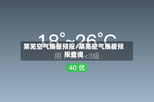 莱芜空气质量预报/莱芜空气质量预报查询